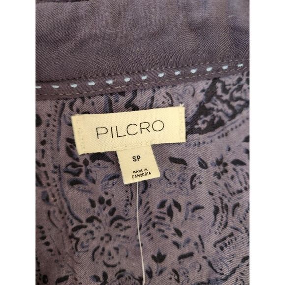 NWT Anthropologie Pilcro The Hadley Relaxed Velvet Buttondown Shirt Sz SP Petite - Picture 11 of 13